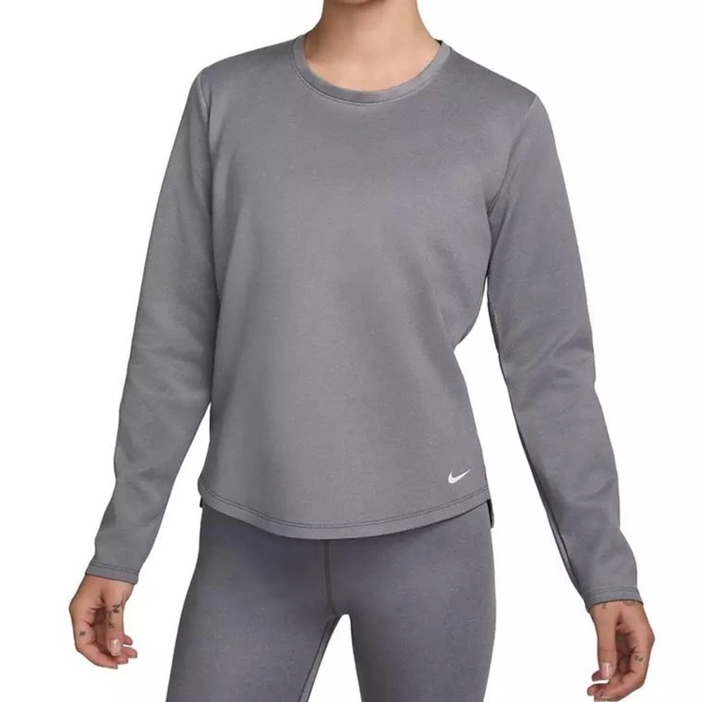 One Therma-FIT Fleece Sweatshirt Medium Smoke Gray Long Sleeve Athletic Top